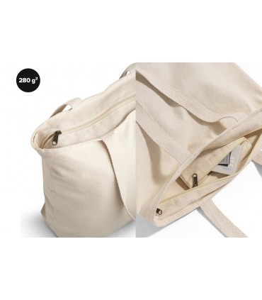 Bolsas de algodón con cremallera y bolsillo