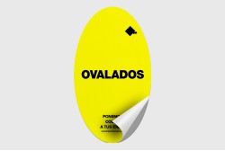 Adhesivos fluorescentes ovalados
