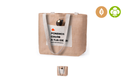 Bolsa de yute con bolsillo frontal