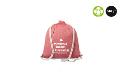Bolsas mochila de algodón reciclado 140 g/m²