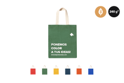 Bolsas de yute de colores estampadas