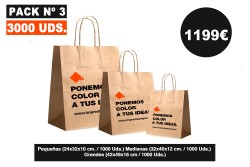 Bolsas kraft de papel al por mayor pack 3