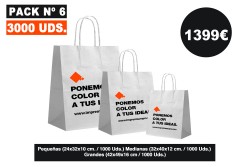 Bolsas kraft de papel al por mayor pack 6