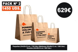 Bolsas kraft de papel al por mayor pack 2