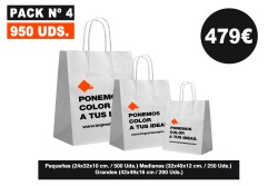 Bolsas kraft de papel al por mayor pack 4