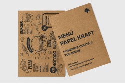Cartas de menú papel kraft