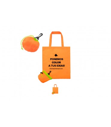 Bolsas plegables naranja personalizadas